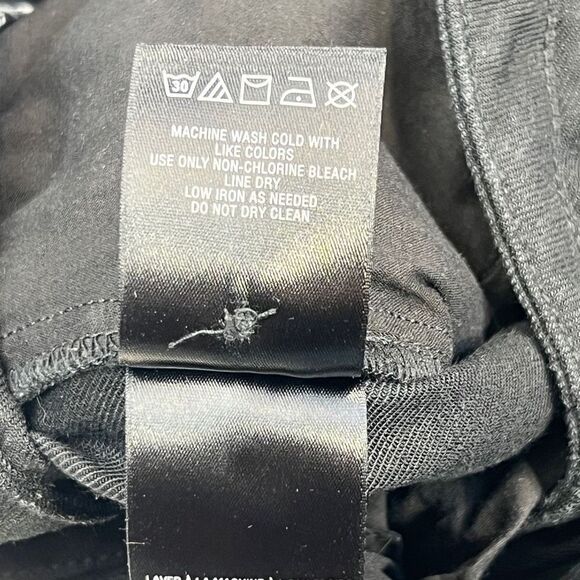 Anthropologie Pants Women 2 Black Linen Blend Belted Three Button Front Wide Leg - Picture 7 of 8